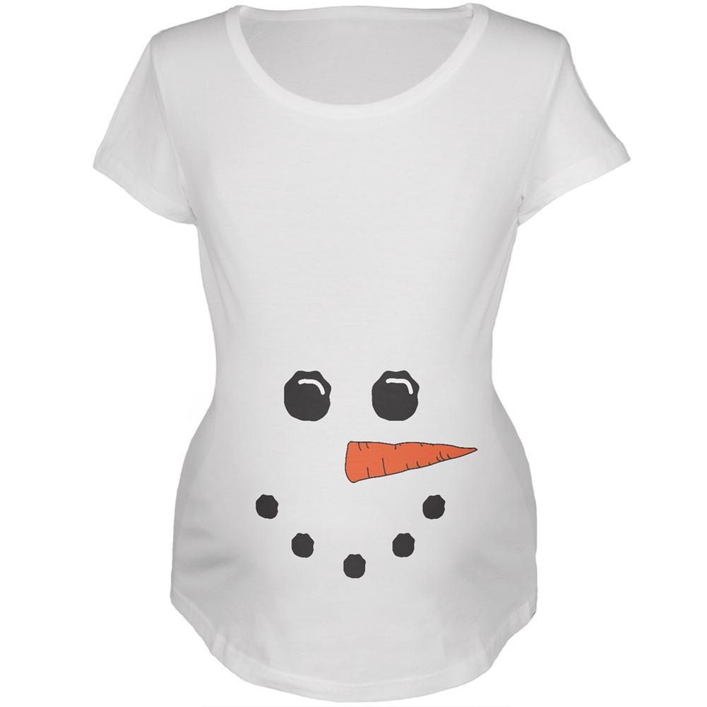 Snowman White Womens Soft Maternity T-Shirt