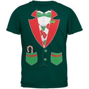 Christmas Tuxedo Costume Black Adult T-Shirt