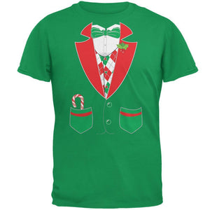 Christmas Tuxedo Costume Black Adult T-Shirt