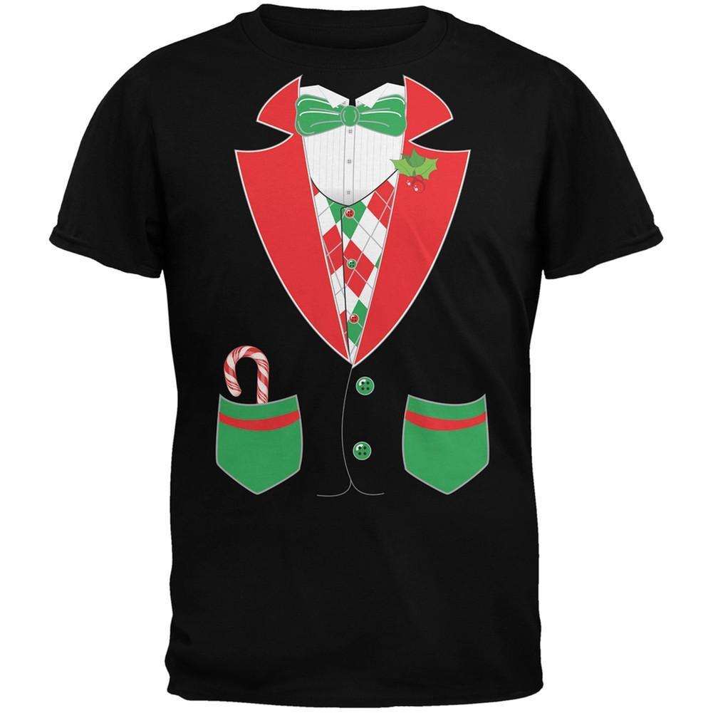 Christmas Tuxedo Costume Black Youth T-Shirt