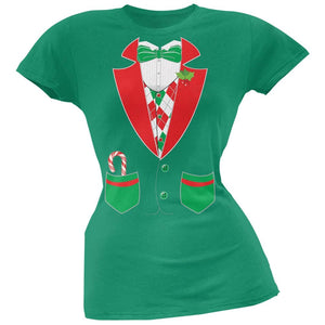 Christmas Tuxedo Costume Black Soft Juniors T-Shirt