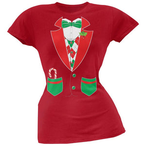 Christmas Tuxedo Costume Black Soft Juniors T-Shirt