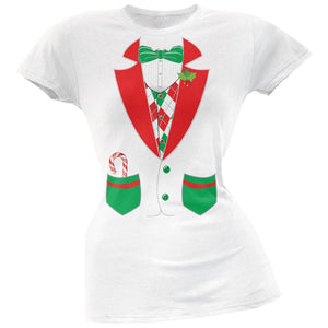 Christmas Tuxedo Costume Black Soft Juniors T-Shirt