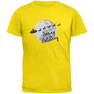 Seeing Is Believing Alien Santa Blue Youth T-Shirt