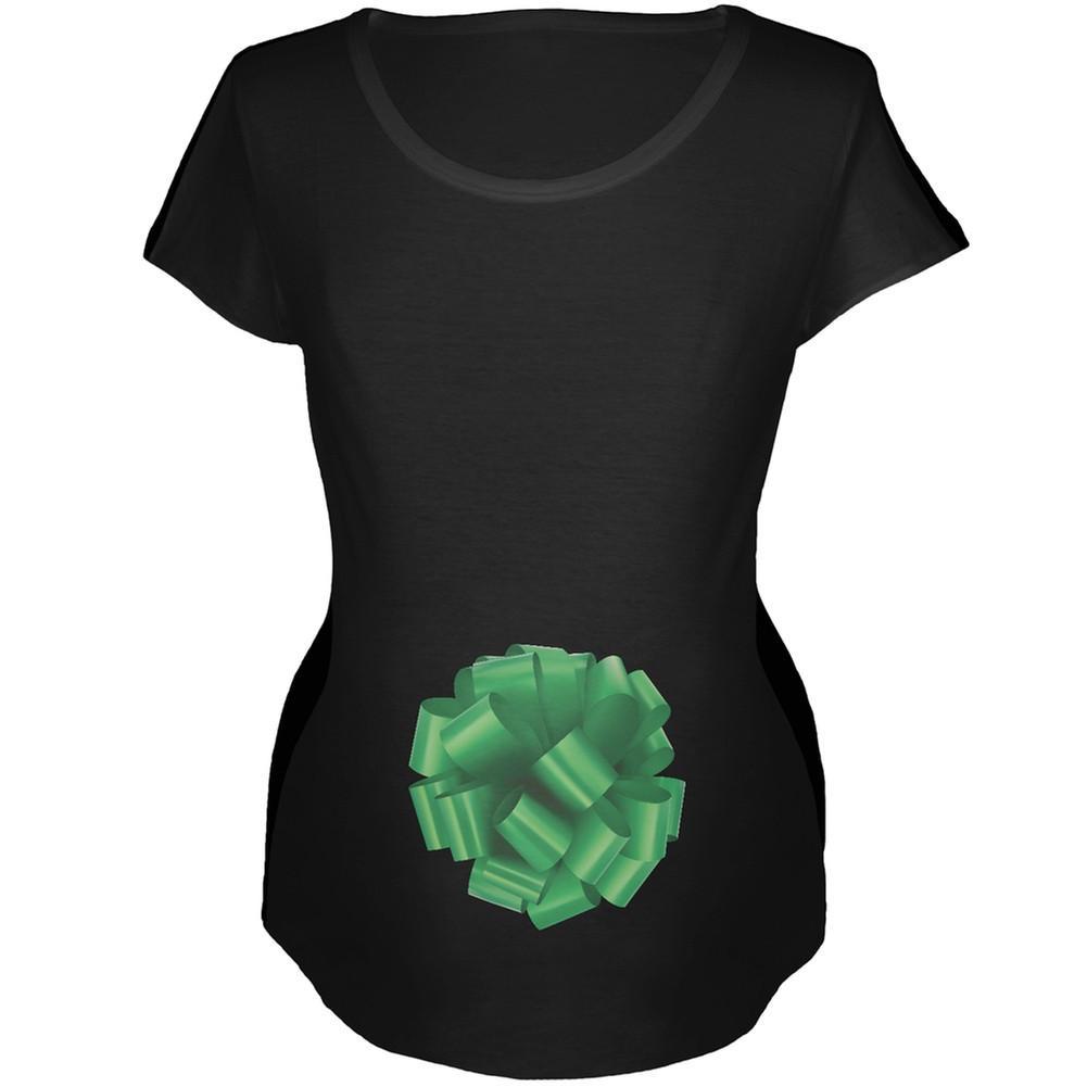 Red Bow White Womens Soft Maternity T-Shirt